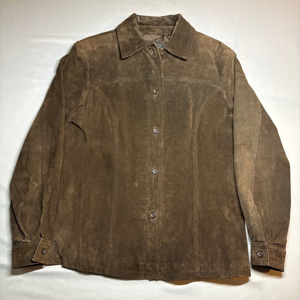 Vintage brown suede button front jacket